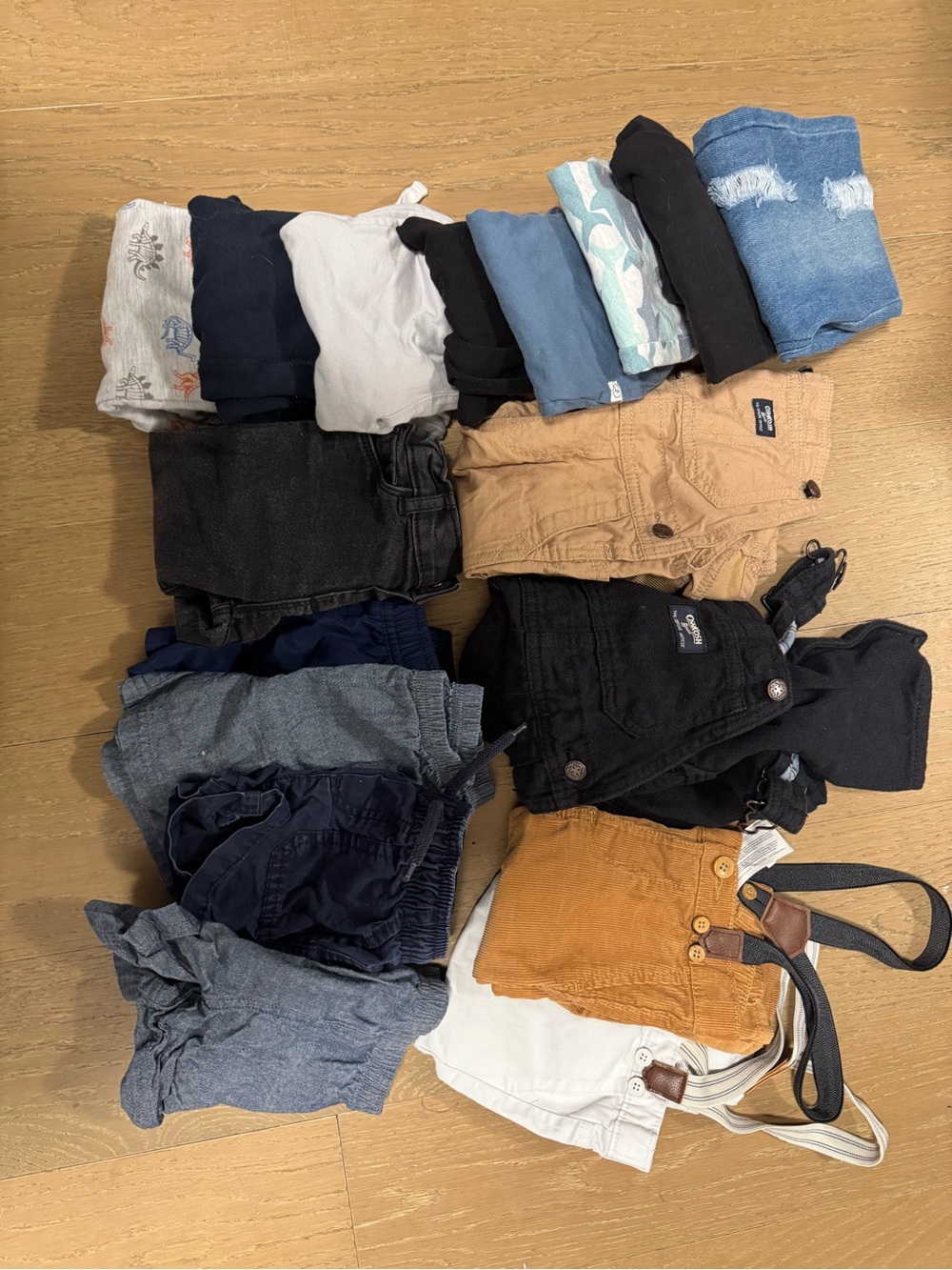 Mixed Baby/Toddler Pants & Shorts Bundle - Neutral & Blue Tones
